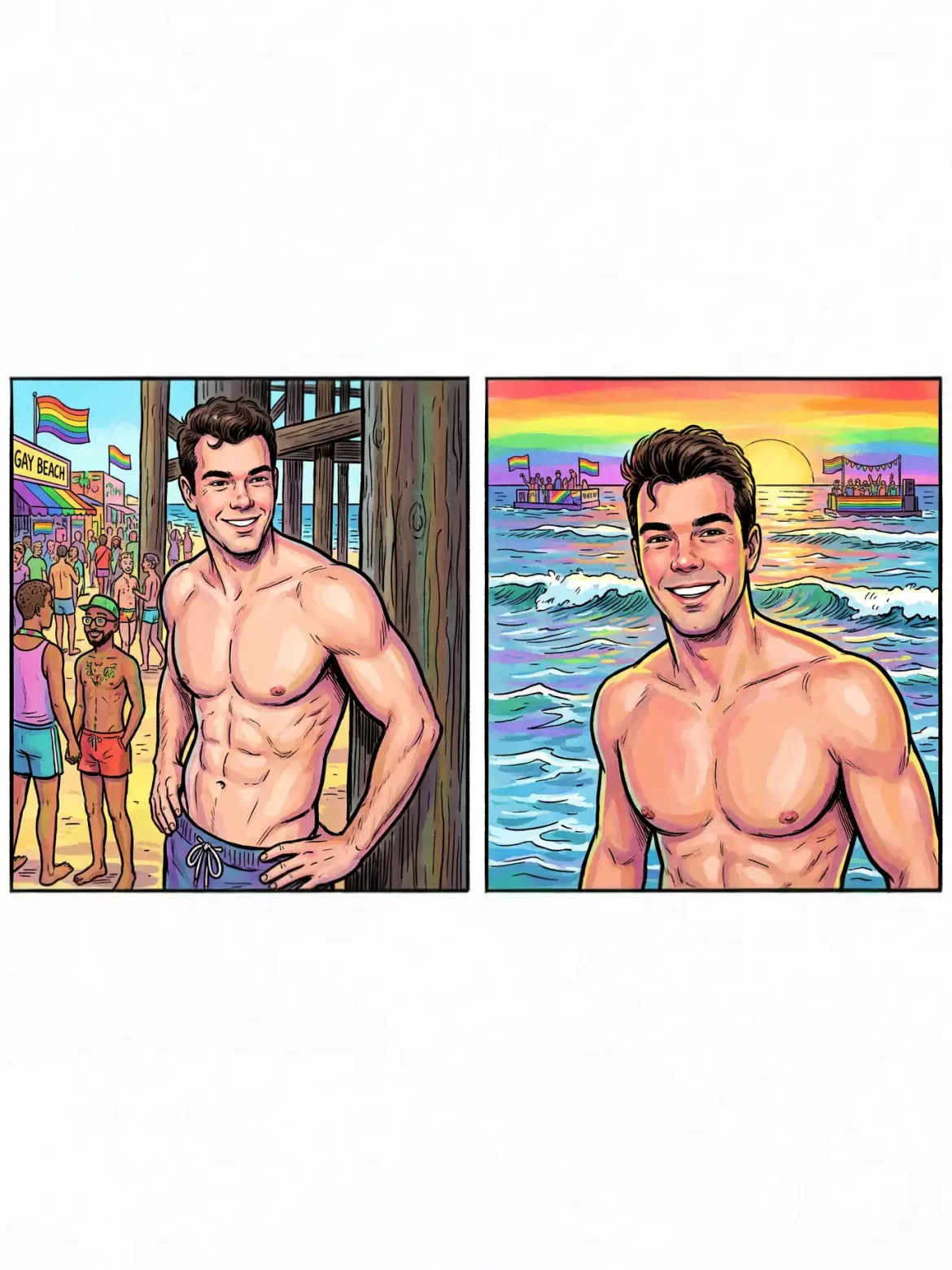 Queer Illustrated Beefcake Men