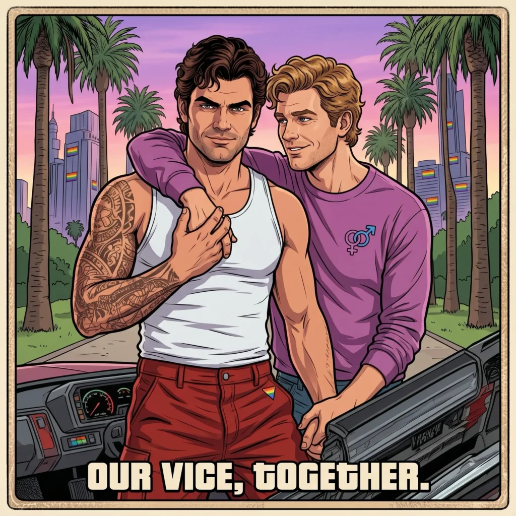 Queer Illustrated Loving Men