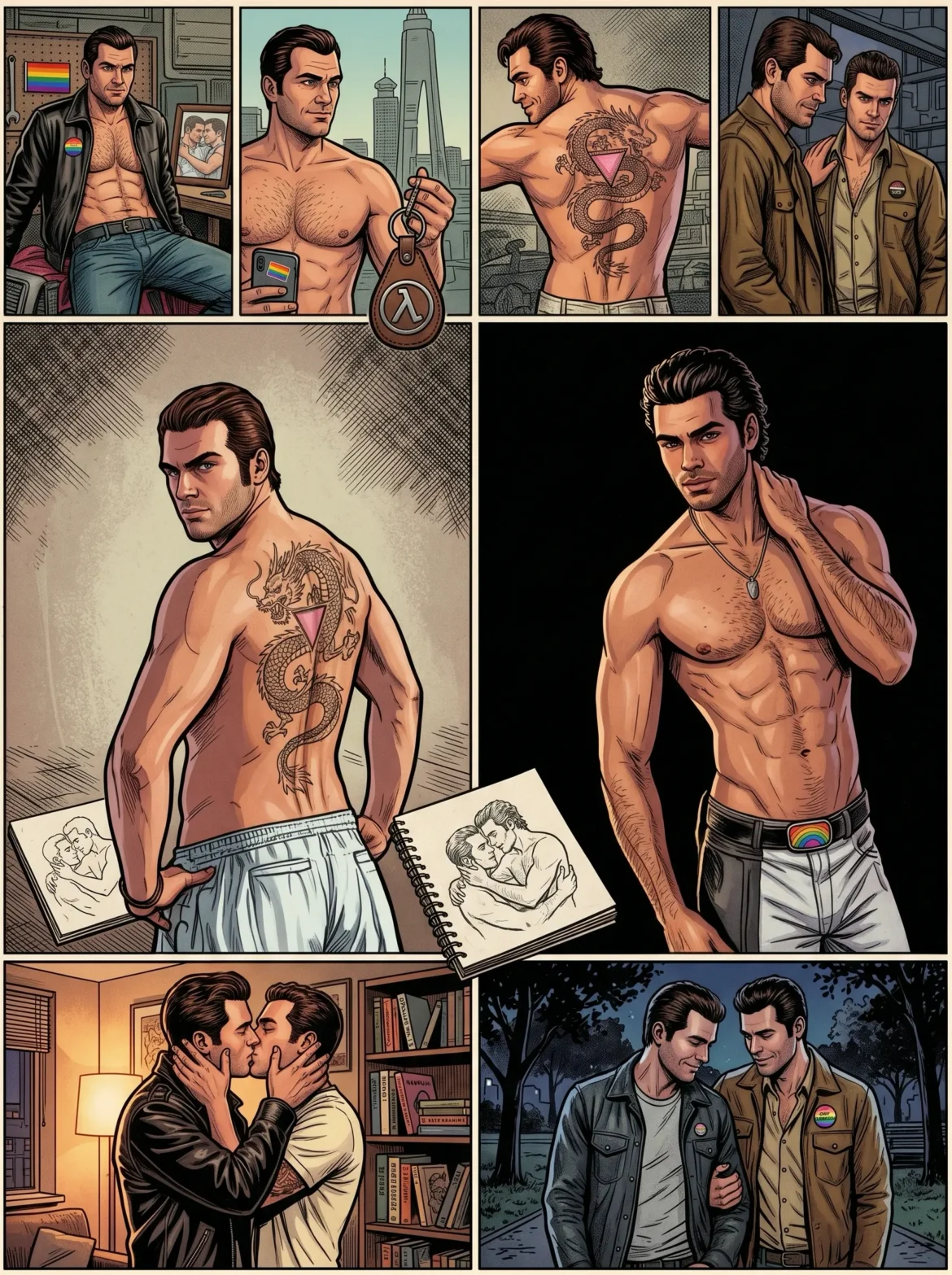 Queer Illustrated Loving Men